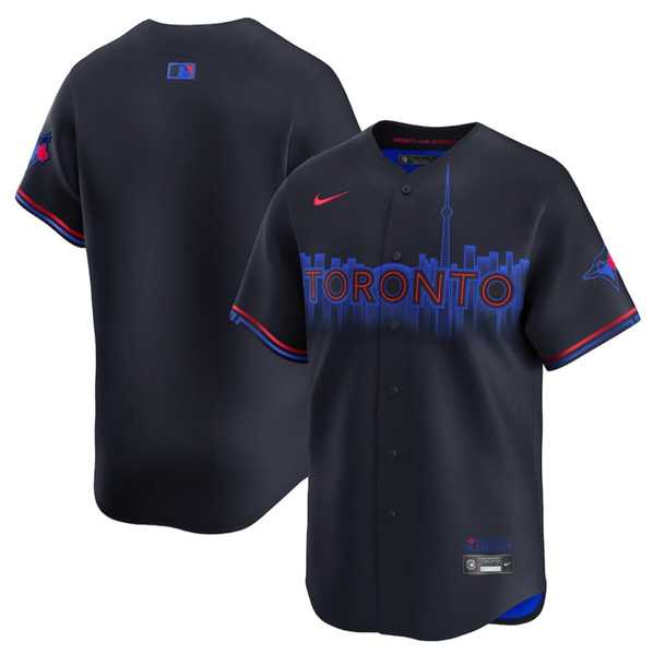 Mens Toronto Blue Jays Blank Black 2024 City Connect Limited Stitched Baseball Jersey Dzhi